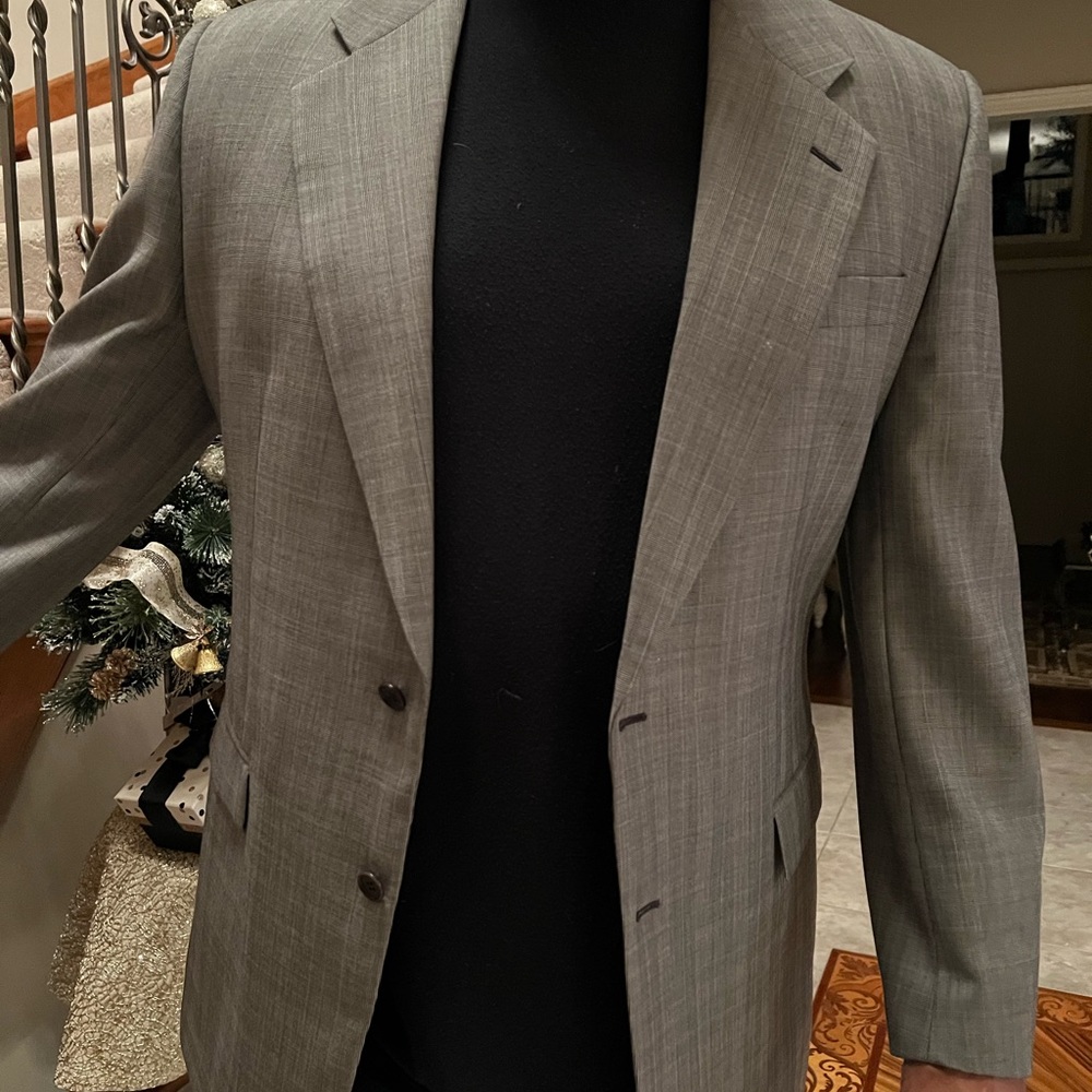Issimo Italian Men's Gray  Plaid Suit 48L - Picture 6 of 16